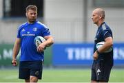 19 July 2022; Senior coach Stuart Lancaster and contact skills coach Sean O'Brien during a Leinster rugby training session at Energia Park in Dublin. Photo by Harry Murphy/Sportsfile