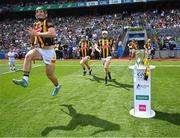 17 July 2022; Eoin Cody of Kilkenny runs out before the GAA Hurling All-Ireland Senior Championship Final match between Kilkenny and Limerick at Croke Park in Dublin. Photo by Stephen McCarthy/Sportsfile
