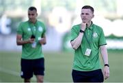 19 July 2022; Andy Lyons of Shamrock Rovers before the UEFA Champions League 2022/23 Second Qualifying Round First Leg match between Ludogorets and Shamrock Rovers at Huvepharma Arena in Razgrad, Bulgaria. Photo by Alex Nicodim/Sportsfile