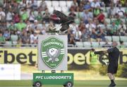 19 July 2022; The Ludogorets mascot is released before the UEFA Champions League 2022/23 Second Qualifying Round First Leg match between Ludogorets and Shamrock Rovers at Huvepharma Arena in Razgrad, Bulgaria. Photo by Alex Nicodim/Sportsfile