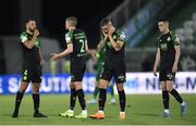 19 July 2022; Shamrock Rovers players after the UEFA Champions League 2022/23 Second Qualifying Round First Leg match between Ludogorets and Shamrock Rovers at Huvepharma Arena in Razgrad, Bulgaria. Photo by Alex Nicodim/Sportsfile