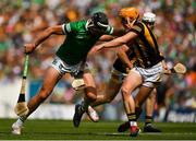 17 July 2022; Gearóid Hegarty of Limerick in action against Richie Reid of Kilkenny during the GAA Hurling All-Ireland Senior Championship Final match between Kilkenny and Limerick at Croke Park in Dublin. Photo by Eóin Noonan/Sportsfile