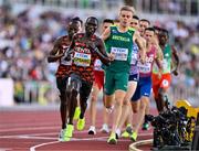 19 July 2022; Abel Kipsang of Kenya leads the field in the Men's 1500m Final during day five of the World Athletics Championships at Hayward Field in Eugene, Oregon, USA. Photo by Sam Barnes/Sportsfile
