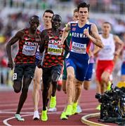 19 July 2022; Jakob Ingerbrigtsen of Norway leads the field in the Men's 1500m Final during day five of the World Athletics Championships at Hayward Field in Eugene, Oregon, USA. Photo by Sam Barnes/Sportsfile