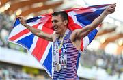 19 July 2022; Jake Wightman of Great Britain celebrates with his gold medal after winning the Men's 1500m Final during day five of the World Athletics Championships at Hayward Field in Eugene, Oregon, USA. Photo by Sam Barnes/Sportsfile