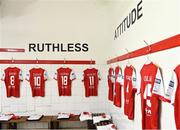 20 July 2022; Jerseys of St Patrick's Athletic players in their dressing room the day before the UEFA Europa Conference League 2022/23 Second Qualifying Round First Leg match between St Patrick's Athletic and Mura at Richmond Park in Dublin. Photo by Piaras Ó Mídheach/Sportsfile
