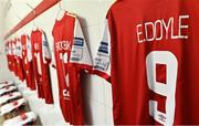 20 July 2022; The jersey of Eoin Doyle in the St Patrick's Athletic dressing room the day before the UEFA Europa Conference League 2022/23 Second Qualifying Round First Leg match between St Patrick's Athletic and Mura at Richmond Park in Dublin. Photo by Piaras Ó Mídheach/Sportsfile