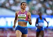 20 July 2022; Sydney McLaughlin of United States after winning her Women's 400m Hurdles Semi-final during day six of the World Athletics Championships at Hayward Field in Eugene, Oregon, USA. Photo by Sam Barnes/Sportsfile