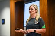 21 July 2022; Paula Brady, National Referees Committee, during the #NoRefNoGame training programme at the FAI headquarters in Abbotstown, Dublin. Photo by David Fitzgerald/Sportsfile