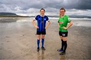 21 July 2022; Roisin Molloy of Athlone Town, left, and Dearbhaile Beirne of Peamount United at Coney Island in Sligo for the announcement the SSE Airtricity Women’s National League will once again light up free-to-air television when the TG4 cameras return for 10 live games. Photo by Stephen McCarthy/Sportsfile