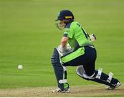 21 July 2022; Laura Delany of Ireland batting during the Women's T20 International match between Ireland and Australia at Bready Cricket Club in Bready, Tyrone. Photo by George Tewkesbury/Sportsfile