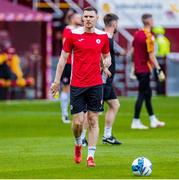 21 July 2022; Garry Buckley of Sligo Rovers warms up during the UEFA Europa Conference League 2022/23 Second Qualifying Round First Leg match between Motherwell and Sligo Rovers at Fir Park in Motherwell, Scotland. Photo by Roddy Scott/Sportsfile