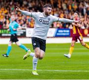 21 July 2022; Aidan Keena of Sligo Rovers celebrates after scoring his side's first goal during the UEFA Europa Conference League 2022/23 Second Qualifying Round First Leg match between Motherwell and Sligo Rovers at Fir Park in Motherwell, Scotland. Photo by Roddy Scott/Sportsfile