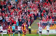 21 July 2022; A general view of Sligo Rovers fans during the UEFA Europa Conference League 2022/23 Second Qualifying Round First Leg match between Motherwell and Sligo Rovers at Fir Park in Motherwell, Scotland. Photo by Roddy Scott/Sportsfile