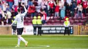 21 July 2022; Aidan Keena of Sligo Rovers celebrates after scoring his side's first goal during the UEFA Europa Conference League 2022/23 Second Qualifying Round First Leg match between Motherwell and Sligo Rovers at Fir Park in Motherwell, Scotland. Photo by Roddy Scott/Sportsfile