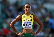 21 July 2022; Adelle Tracey of Jamaica before the Women's 800m heats during day seven of the World Athletics Championships at Hayward Field in Eugene, Oregon, USA. Photo by Sam Barnes/Sportsfile