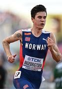 21 July 2022; Jakob Ingebrigtsen of Norway during the Men's 5000m heats during day seven of the World Athletics Championships at Hayward Field in Eugene, Oregon, USA. Photo by Sam Barnes/Sportsfile