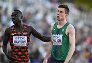 21 July 2022; Mark English of Ireland, right, and Emmanuel Wanyoni of Kenya after the Men's 800m semi-final during day seven of the World Athletics Championships at Hayward Field in Eugene, Oregon, USA. Photo by Sam Barnes/Sportsfile