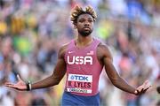 21 July 2022; Noah Lyles of USA wins the Men's 200m final during day seven of the World Athletics Championships at Hayward Field in Eugene, Oregon, USA. Photo by Sam Barnes/Sportsfile