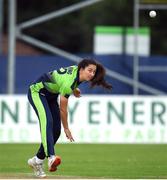 21 July 2022; Ava Canning of Ireland during the Women's T20 International match between Ireland and Australia at Bready Cricket Club in Bready, Tyrone. Photo by George Tewkesbury/Sportsfile