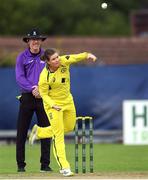 21 July 2022; Jess Jonassen of Australia during the Women's T20 International match between Ireland and Australia at Bready Cricket Club in Bready, Tyrone. Photo by George Tewkesbury/Sportsfile