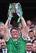 17 July 2022; Conor Boylan of Limerick lifts the Liam MacCarthy Cup after his side's victory in the GAA Hurling All-Ireland Senior Championship Final match between Kilkenny and Limerick at Croke Park in Dublin. Photo by Piaras Ó Mídheach/Sportsfile