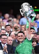 17 July 2022; Darragh O'Donovan of Limerick lifts the Liam MacCarthy Cup after his side's victory in the GAA Hurling All-Ireland Senior Championship Final match between Kilkenny and Limerick at Croke Park in Dublin. Photo by Piaras Ó Mídheach/Sportsfile