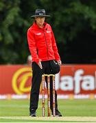 22 July 2022; Match umpire Roly Black during the Men's T20 International match between Ireland and New Zealand at Stormont in Belfast. Photo by Ramsey Cardy/Sportsfile
