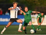 22 July 2022; Greg Sloggett of Dundalk is tackled by Ryan Connolly of Finn Harps during the SSE Airtricity League Premier Division match between Dundalk and Finn Harps at Oriel Park in Dundalk, Louth. Photo by George Tewkesbury/Sportsfile