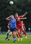 22 July 2022; Dara Keane of UCD in action against Conor Kane of Shelbourne during the SSE Airtricity League Premier Division match between UCD and Shelbourne at the UCD Bowl in Belfield, Dublin. Photo by Seb Daly/Sportsfile