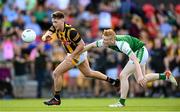 8 July 2022; Ciarán Wallace of Kilkenny in action against Eoghan Reilly of London during the GAA Football All-Ireland Junior Championship Semi-Final match between Kilkenny and London at the GAA National Games Development Centre in Abbotstown, Dublin. Photo by Stephen McCarthy/Sportsfile