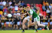 8 July 2022; Ciarán Wallace of Kilkenny in action against Eoghan Reilly of London during the GAA Football All-Ireland Junior Championship Semi-Final match between Kilkenny and London at the GAA National Games Development Centre in Abbotstown, Dublin. Photo by Stephen McCarthy/Sportsfile