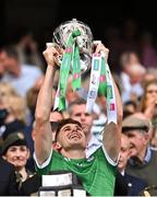 17 July 2022; Aaron Costello of Limerick lifts the Liam MacCarthy Cup after the GAA Hurling All-Ireland Senior Championship Final match between Kilkenny and Limerick at Croke Park in Dublin. Photo by Piaras Ó Mídheach/Sportsfile