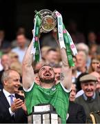 17 July 2022; Oisín O'Reilly of Limerick lifts the Liam MacCarthy Cup after the GAA Hurling All-Ireland Senior Championship Final match between Kilkenny and Limerick at Croke Park in Dublin. Photo by Piaras Ó Mídheach/Sportsfile
