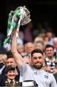 17 July 2022; Limerick strength & conditioning coach Cairbre Ó Cairealláin lifts the Liam MacCarthy Cup after the GAA Hurling All-Ireland Senior Championship Final match between Kilkenny and Limerick at Croke Park in Dublin. Photo by Piaras Ó Mídheach/Sportsfile