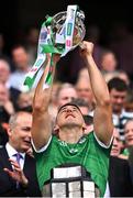 17 July 2022; Robbie Hanley of Limerick lifts the Liam MacCarthy Cup after her side's victory in the GAA Hurling All-Ireland Senior Championship Final match between Kilkenny and Limerick at Croke Park in Dublin. Photo by Piaras Ó Mídheach/Sportsfile