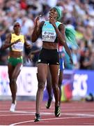 22 July 2022; Shaunae Miller-Uibo of Bahamas after winning the women's 400m final during day eight of the World Athletics Championships at Hayward Field in Eugene, Oregon, USA. Photo by Sam Barnes/Sportsfile