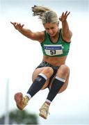 23 July 2022; Katie Nolke of Ferrybank A.C. competing in the Senior Long Jump during day one of the AAI Games and Combined Events Track and Field Championships at Tullamore, Offaly. Photo by George Tewkesbury/Sportsfile