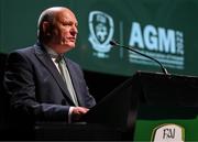 23 July 2022; Gerry McAnaney, FAI president, during the annual general meeting of the Football Association of Ireland at the Mansion House in Dublin. Photo by Stephen McCarthy/Sportsfile