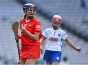 23 July 2022; Emma Murphy of Cork celebrates after her side's victory in the Glen Dimplex Senior Camogie All-Ireland Championship Semi-Final match between Cork and Waterford at Croke Park in Dublin. Photo by Piaras Ó Mídheach/Sportsfile