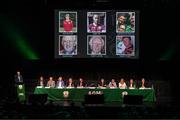 23 July 2022; A general view during the annual general meeting of the Football Association of Ireland at the Mansion House in Dublin as the big screen shows tributes to supporters of the FAI and the wider football family who had recently passed away. Photo by Stephen McCarthy/Sportsfile