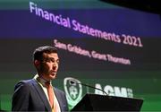 23 July 2022; Sam Gribben, Grant Thornton, during the annual general meeting of the Football Association of Ireland at the Mansion House in Dublin. Photo by Stephen McCarthy/Sportsfile