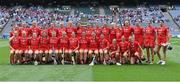 23 July 2022; The Cork squad before the Glen Dimplex Senior Camogie All-Ireland Championship Semi-Final match between Cork and Waterford at Croke Park in Dublin. Photo by Piaras Ó Mídheach/Sportsfile