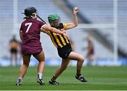 23 July 2022; Laura Murphy of Kilkenny in action against Dervla Higgins of Galway during the Glen Dimplex Senior Camogie All-Ireland Championship Semi-Final match between Galway and Kilkenny at Croke Park in Dublin. Photo by Piaras Ó Mídheach/Sportsfile