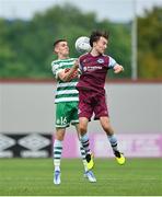 23 July 2022; Gary O'Neill of Shamrock Rovers and Darragh Markey of Drogheda United during the SSE Airtricity League Premier Division match between Shamrock Rovers and Drogheda United at Tallaght Stadium in Dublin. Photo by Seb Daly/Sportsfile