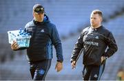 20 March 2022; Dublin manager Adrian O'Sullivan, right, and selector Colm Codd during the Littlewoods Ireland Camogie League Division 1 match between Dublin and Down at Croke Park in Dublin. Photo by Stephen McCarthy/Sportsfile
