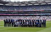 24 July 2022; The 1995 Dublin All-Ireland winning team as the Jubilee teams are introduced to the crowd before the GAA All-Ireland Senior Football Championship Final match between Kerry and Galway at Croke Park in Dublin. Photo by Daire Brennan/Sportsfile