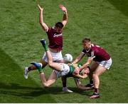 24 July 2022; Diarmuid O'Connor of Kerry in action against Cillian McDaid, left, and Dylan McHugh of Galway during the GAA Football All-Ireland Senior Championship Final match between Kerry and Galway at Croke Park in Dublin. Photo by Daire Brennan/Sportsfile