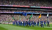 24 July 2022; The Artane Band lead the pre-match parade before the GAA Football All-Ireland Senior Championship Final match between Kerry and Galway at Croke Park in Dublin. Photo by Harry Murphy/Sportsfile