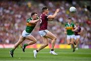 24 July 2022; Shane Walsh of Galway in action against Tom O'Sullivan of Kerry during the GAA Football All-Ireland Senior Championship Final match between Kerry and Galway at Croke Park in Dublin. Photo by Brendan Moran/Sportsfile